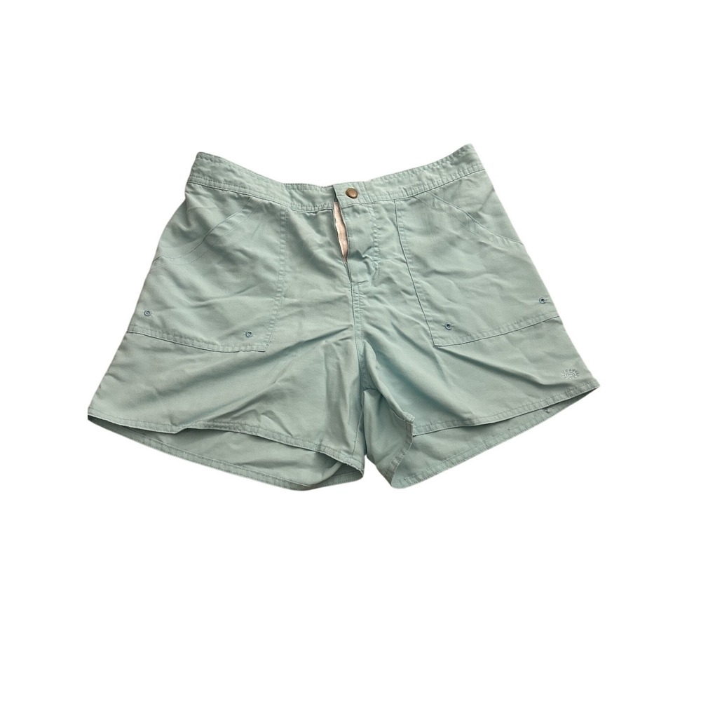 Raya Sun Summer Utility Shorts Womens Medium Aqua Blue Excellent Outdoor Hiking